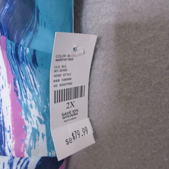 Catherines Dress Plus 2X Midi Artsy Flowy Sleeveless NWT $79 Asymmetrical - Picture 5 of 13